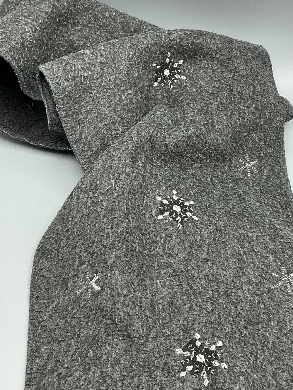 Gray Snowflake Rayon Blend Scarf - Unisex Accessories